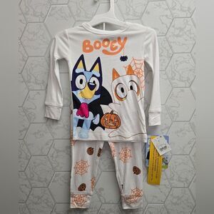 Nwt Toddler Unisex 2pc Bluey Halloween Soft Viscose Snug Fit Pajama Set